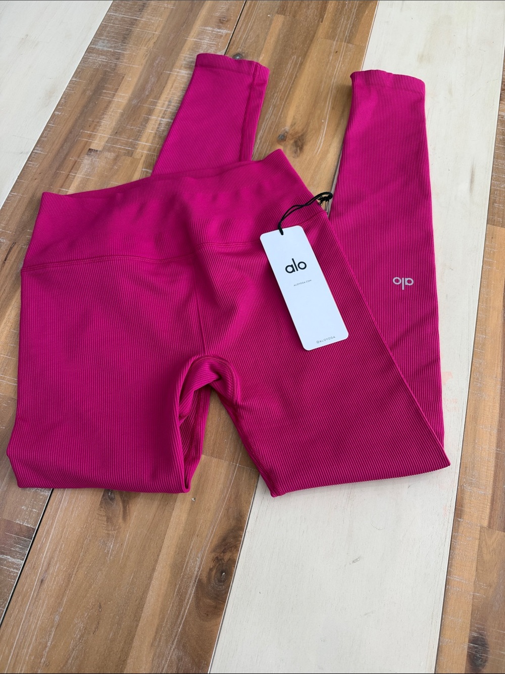 ALO Yoga Ribbed Hot Pink Kids Leggings
